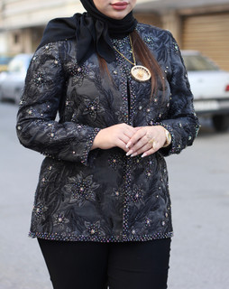کت مجلسی زنانه ژاکارد vip کریستال دوزی